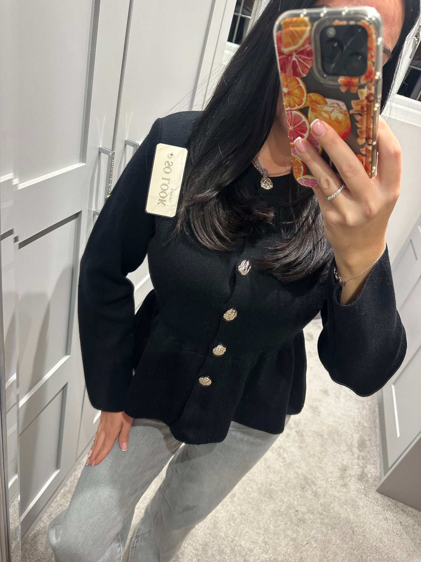 Knitted Peplum Cardigan