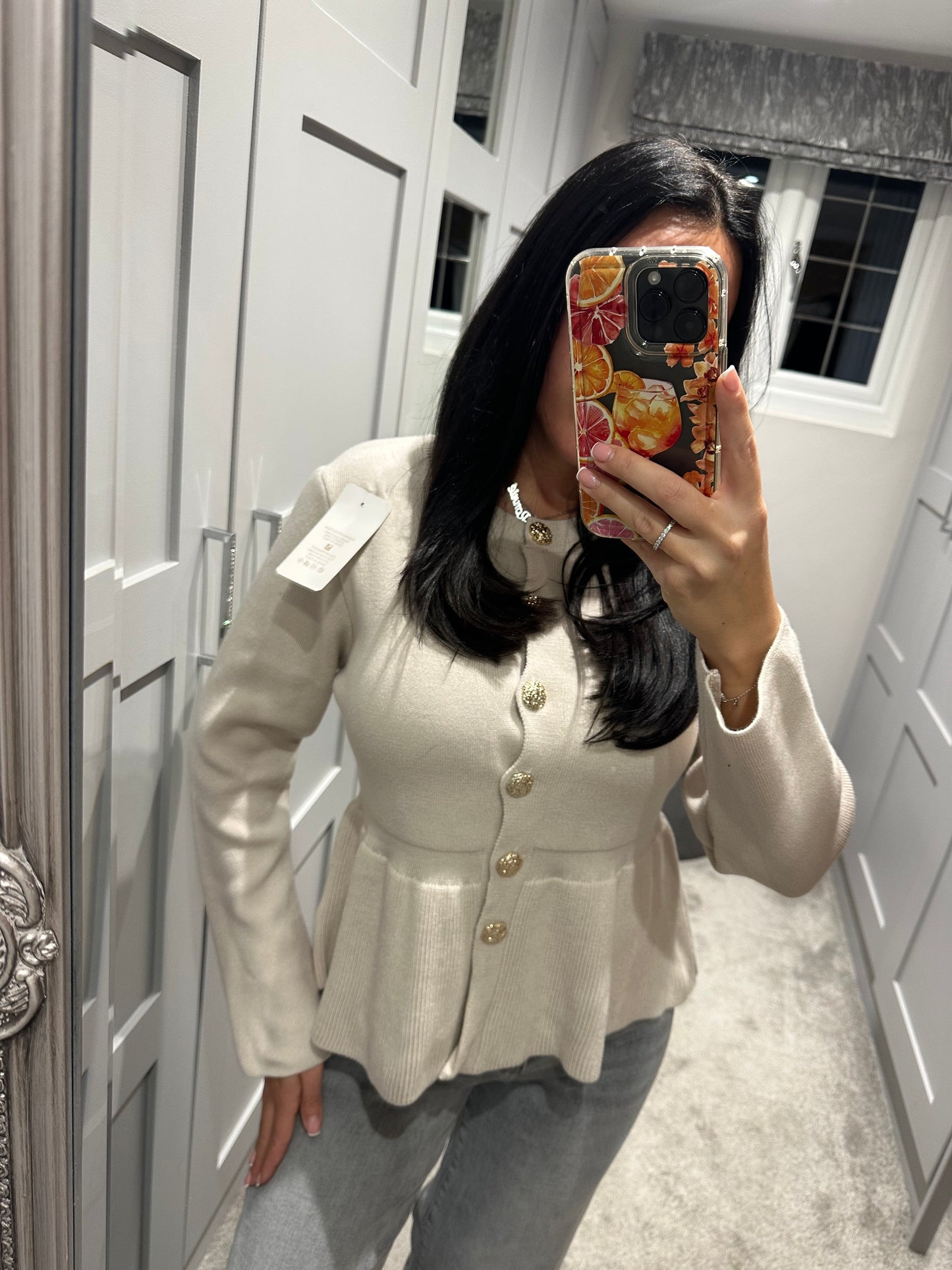 Knitted Peplum Cardigan