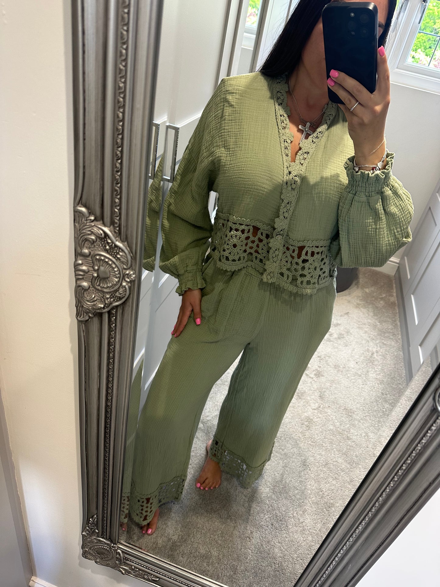 Embroidered Cheesecloth Set