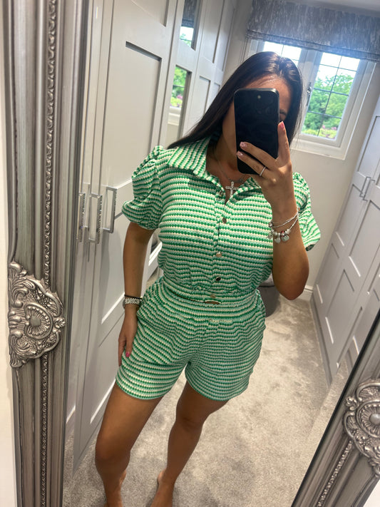 Elle Gold Button Short Set