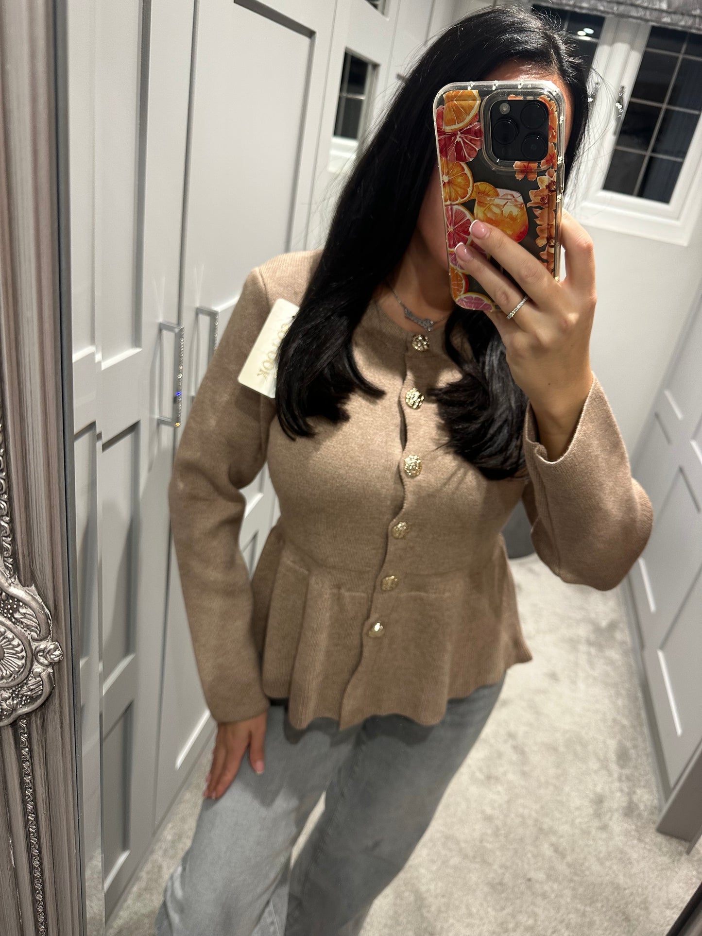 Knitted Peplum Cardigan