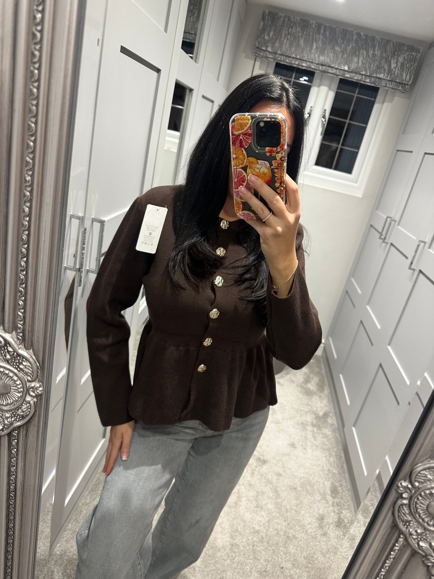 Knitted Peplum Cardigan