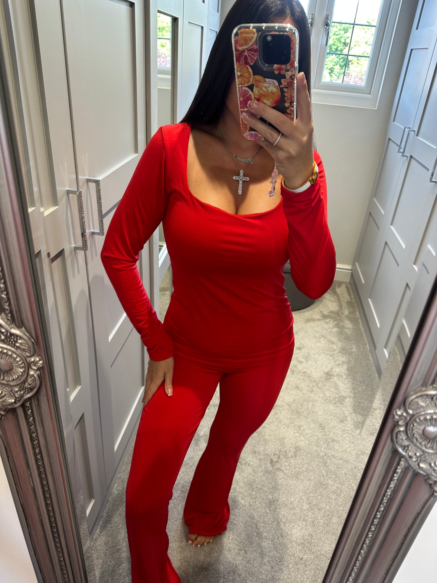 Red Flare Lounge Set