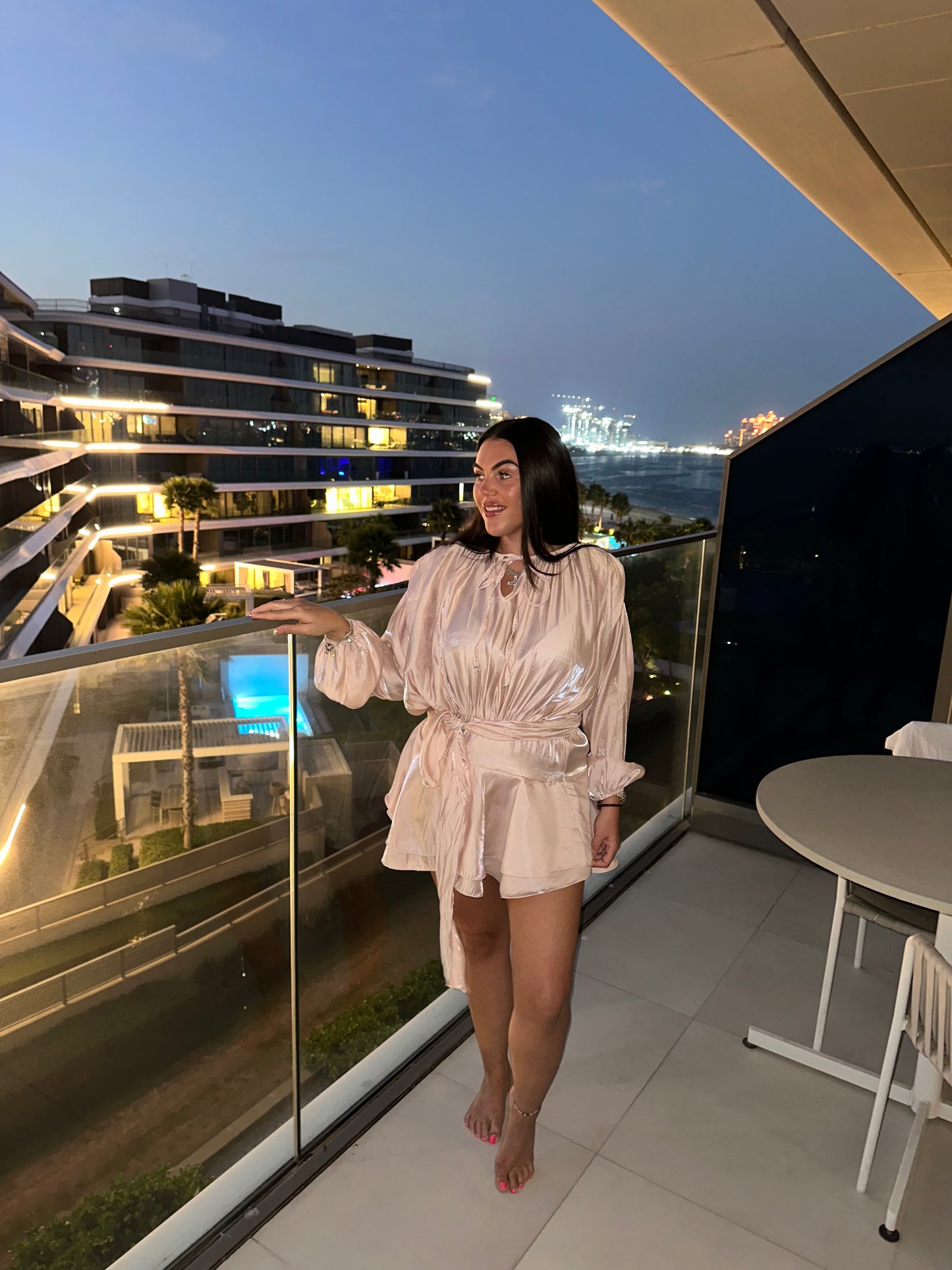 Pink Tie Waist Dress