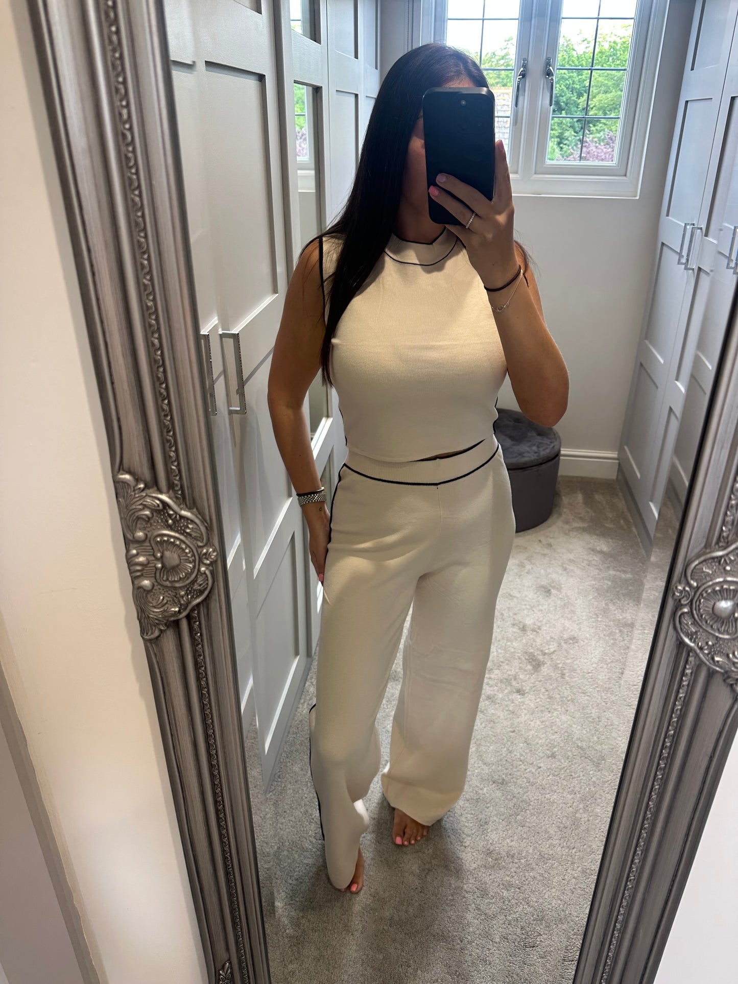 Contrast Knit Lounge Set