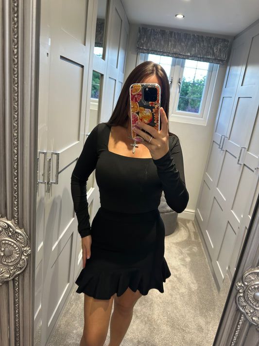 Black Knit Mini Skirt