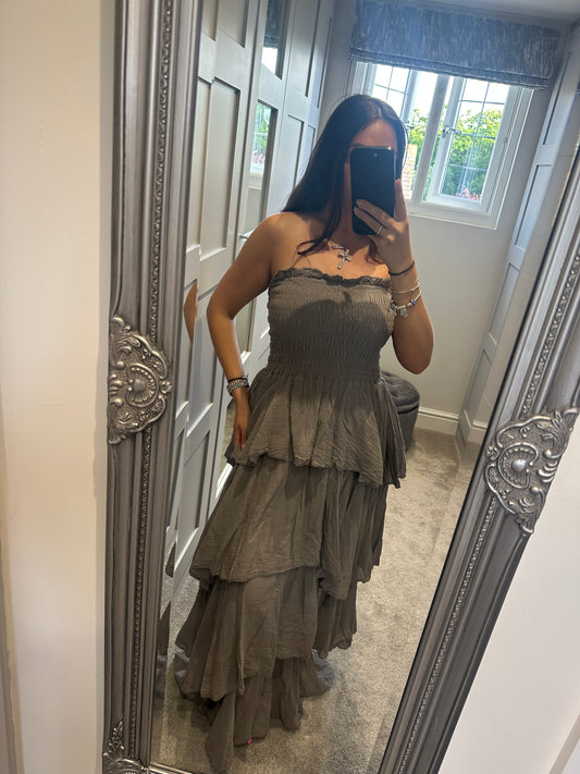 Pixie Bandeau Ruffled Maxi