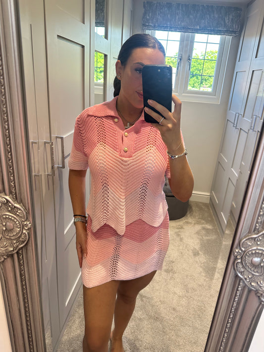 Pink Knit Skirt 2 Co-Ord