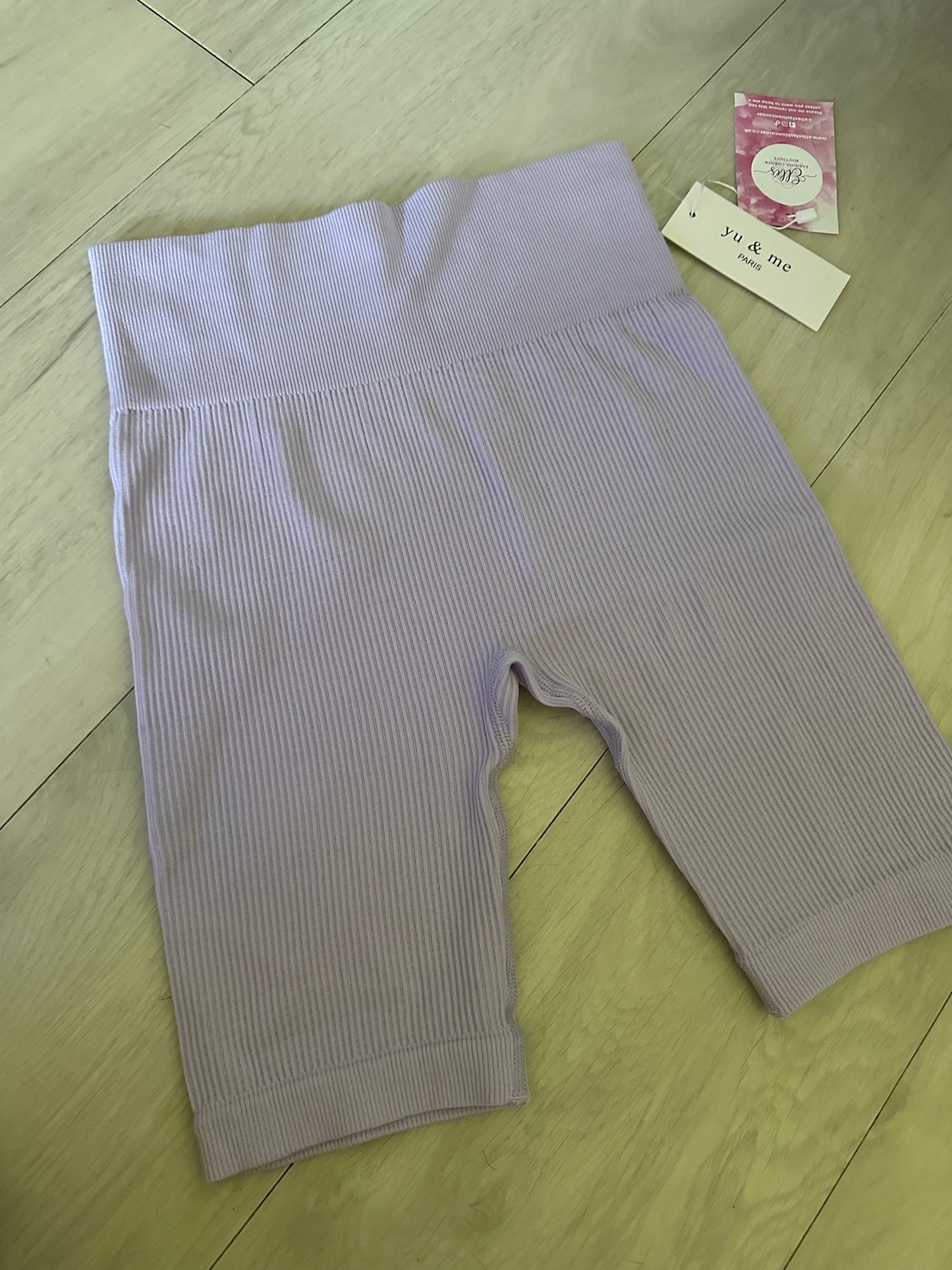 Lilac Ribbed Shorts