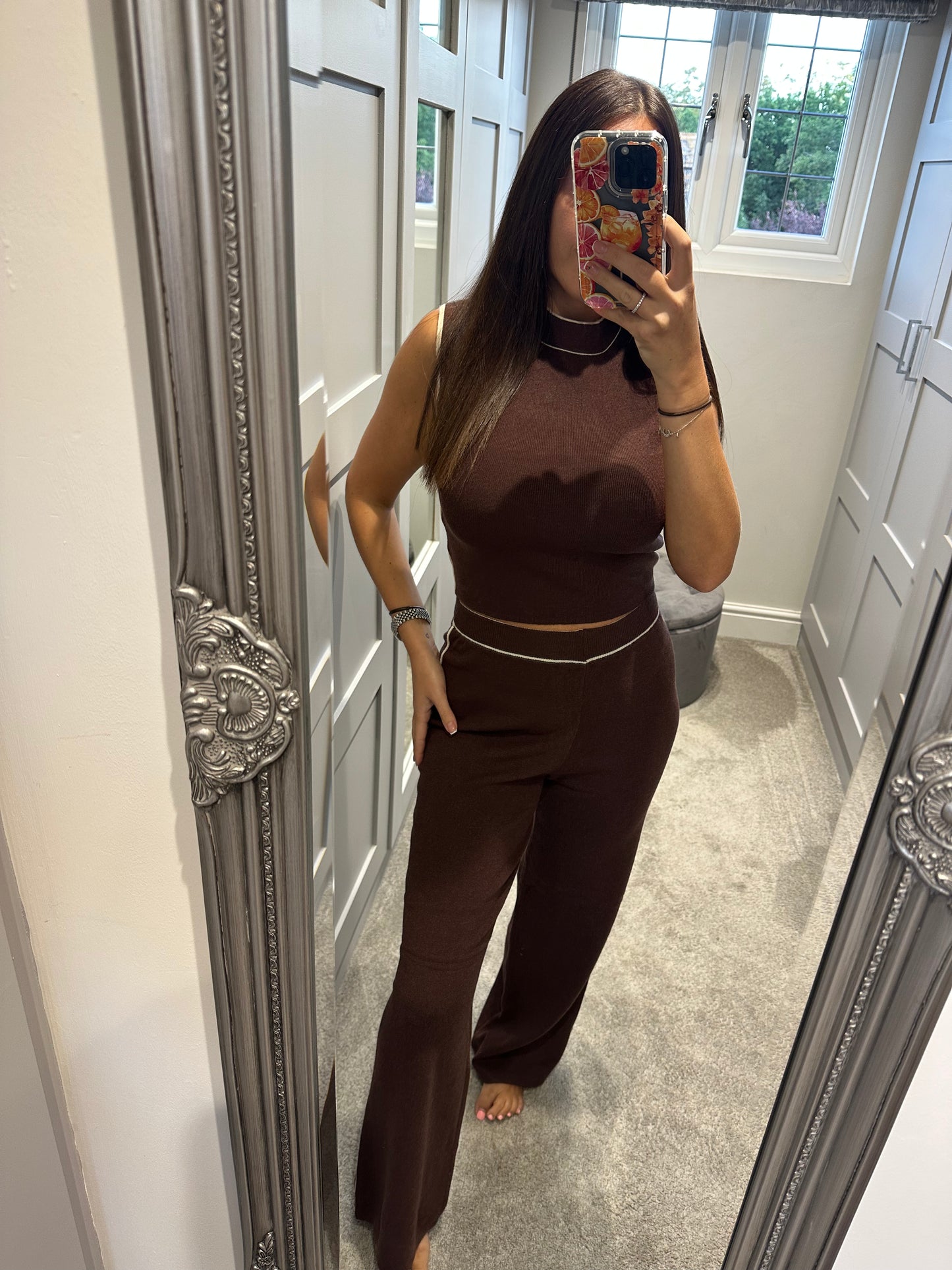 Contrast Knit Lounge Set