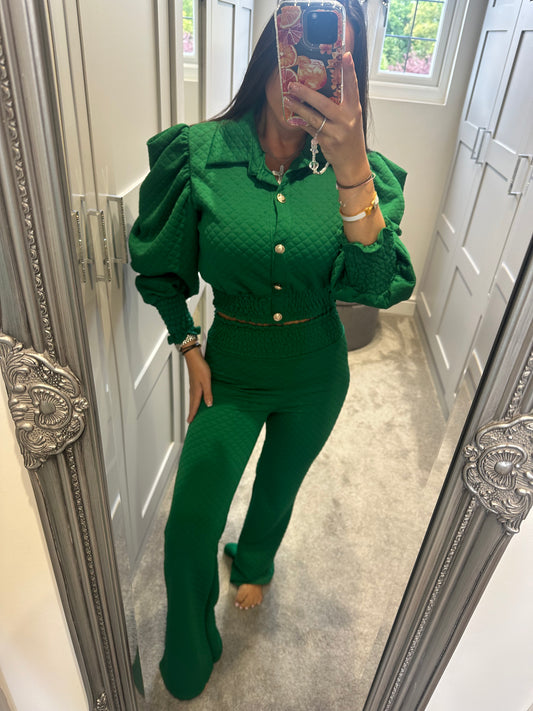 Quilted Puff Sleeve Lounge Set